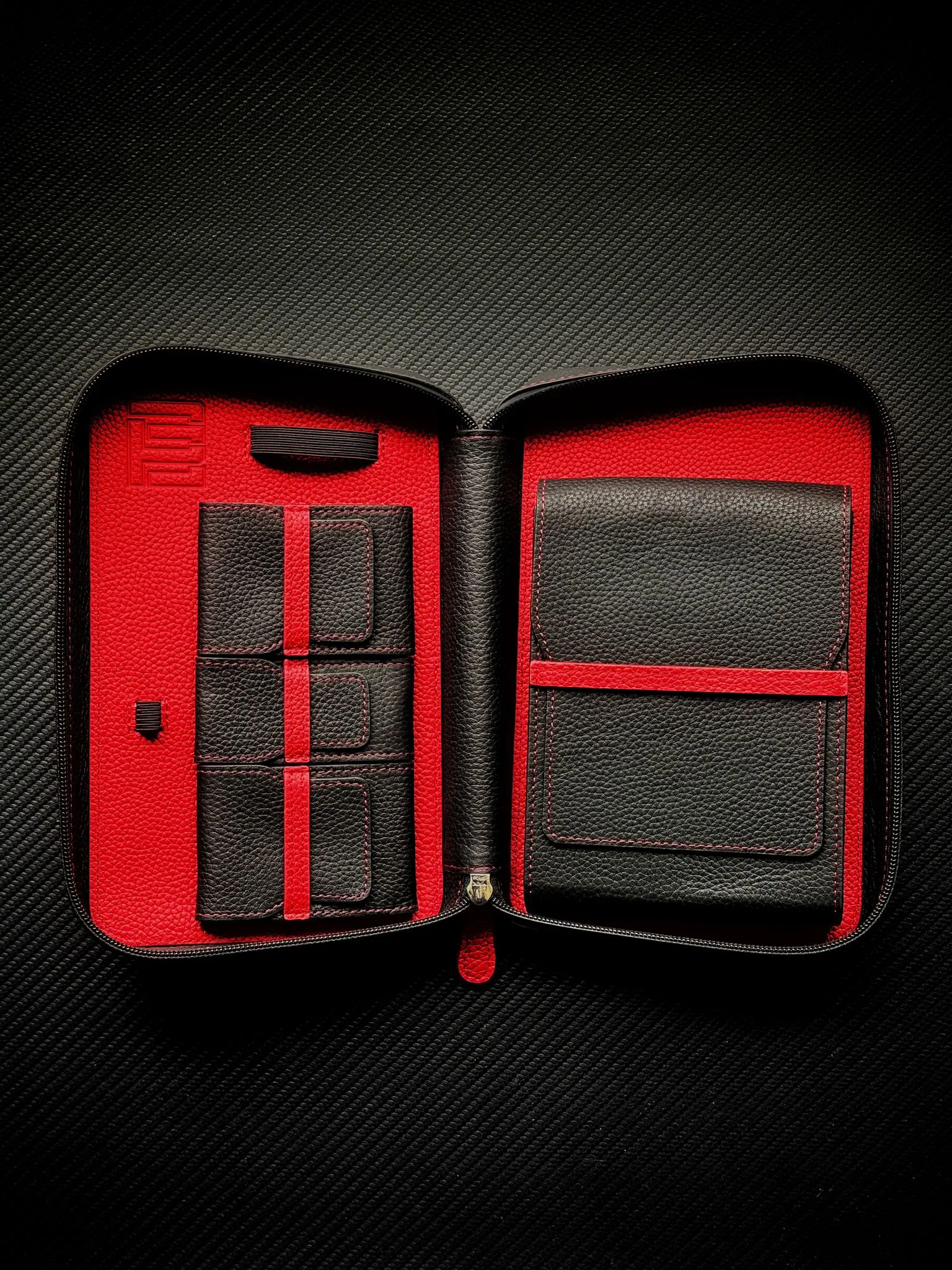 Project Carbon Cigar Case Black Red Leather (2024 VERSION)