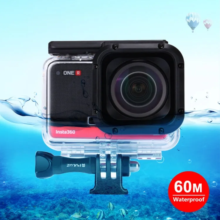 PULUZ 60m Underwater Depth Diving Case Waterproof Camera Housing for Insta360 ONE R 1.0 inch Edition(Transparent)