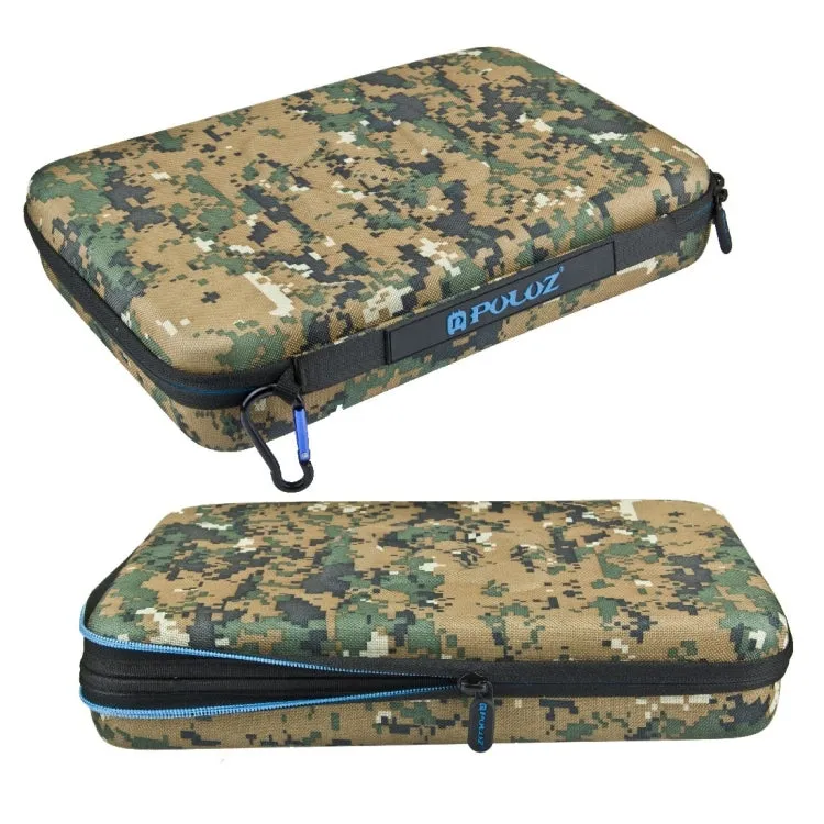 PULUZ Camouflage Pattern Waterproof Carrying and Travel Case for for GoPro, Insta360, DJI and Other Action Cameras Accessories, Large Size: 32cm x 22cm x 7cm