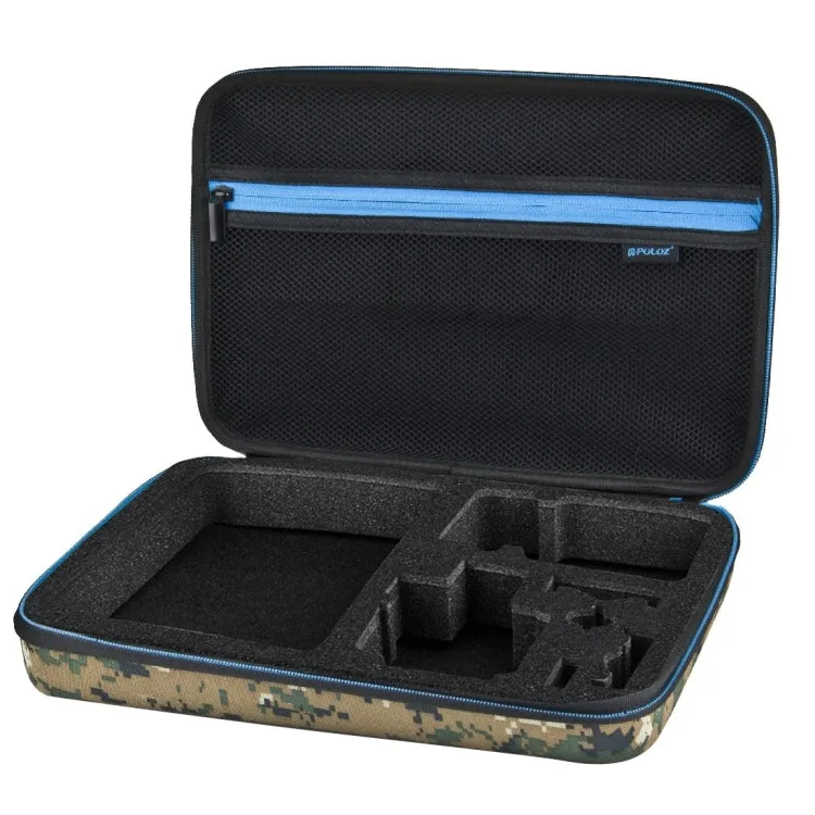 PULUZ Camouflage Pattern Waterproof Carrying and Travel Case for for GoPro, Insta360, DJI and Other Action Cameras Accessories, Large Size: 32cm x 22cm x 7cm