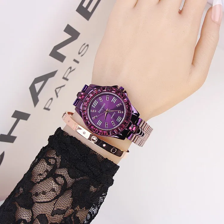 Purple Numberal Scale Women's Watch