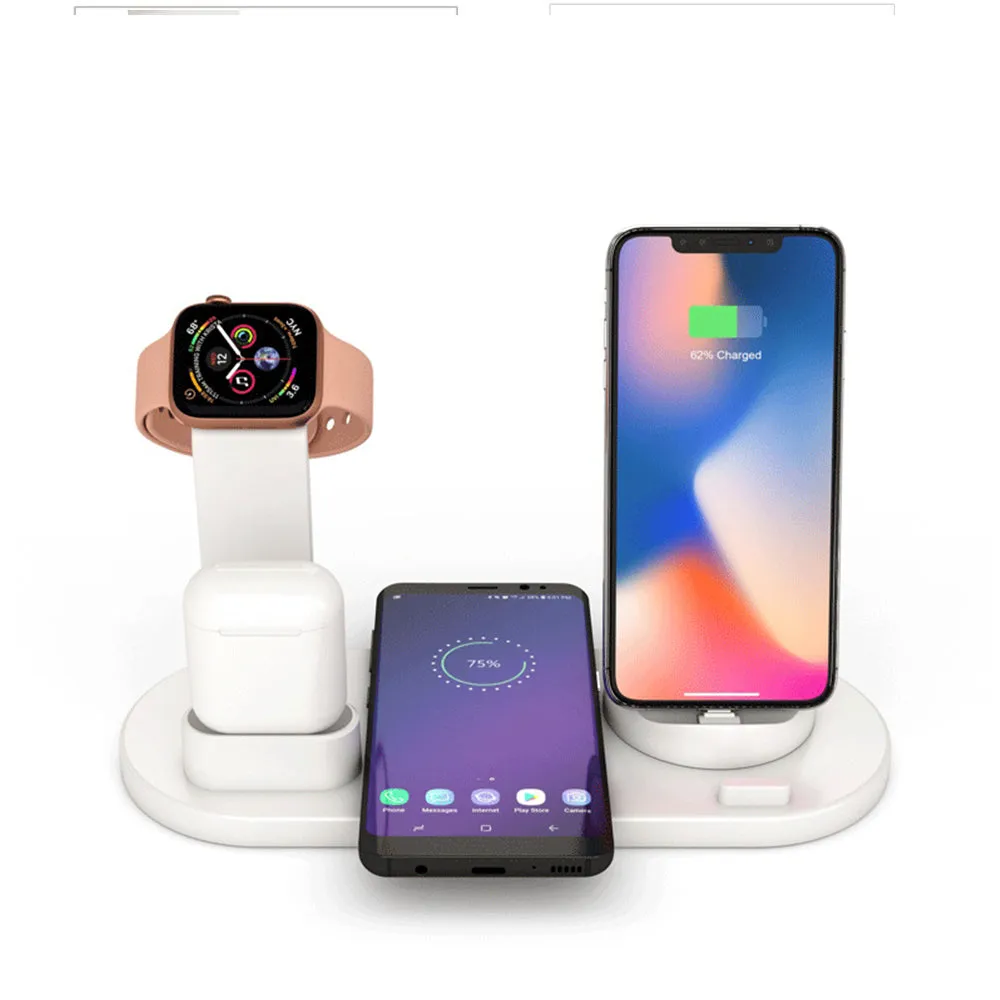 QI Wireless Charger Station with Micro USB and USB-C