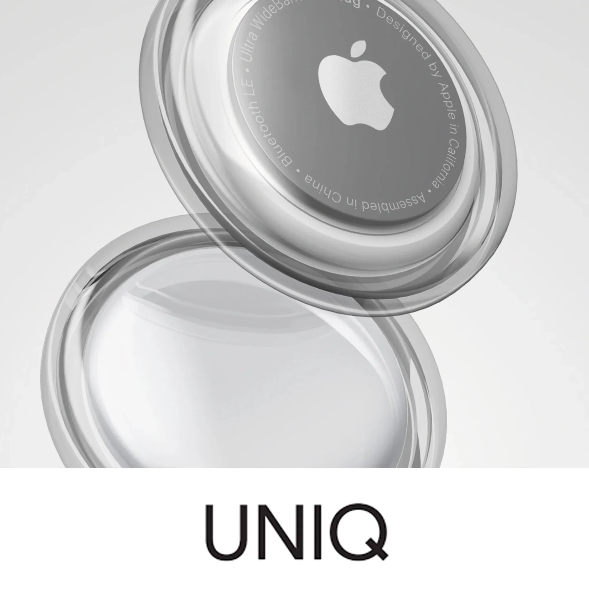 [RACKV2_CLEARANCE] UNIQ Glase Case for AirTag - Clear Protective Case in True Clarity - Smoke (Barcode: 8886463677452 )