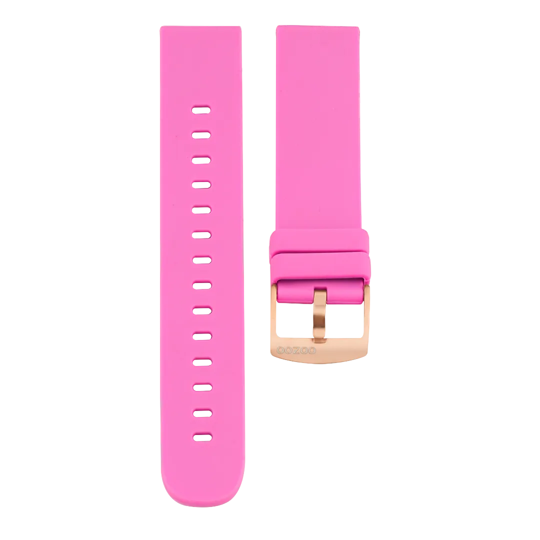 Raspberry pink OOZOO rubber strap with rose gold clasp