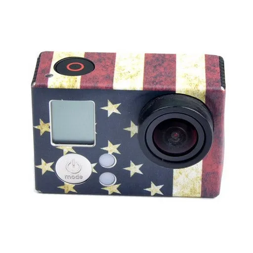 Retro US Flag Pattern Case Sticker for GoPro HERO3  /3