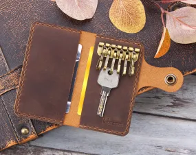 Robrasim Personalized leather key holder, Handmade Leather Key cases