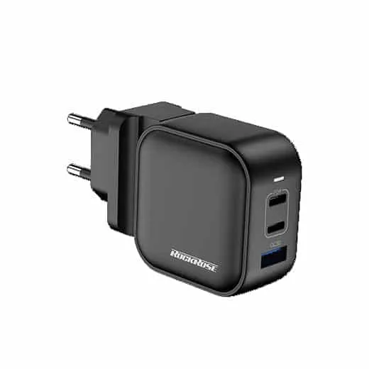 RockRose Powercube III G65 66W 3-Port Phone & Tablet Charger - Black