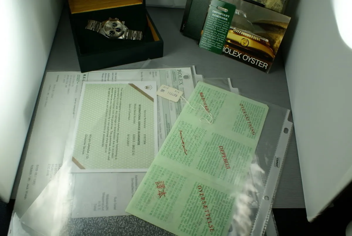 Rolex Daytona 6265 with Box and LOTS of papers