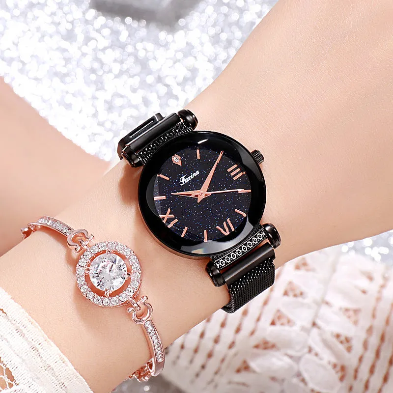 Round Dial Irregular Mirror Women's Watch