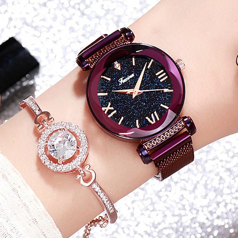 Round Dial Irregular Mirror Women's Watch