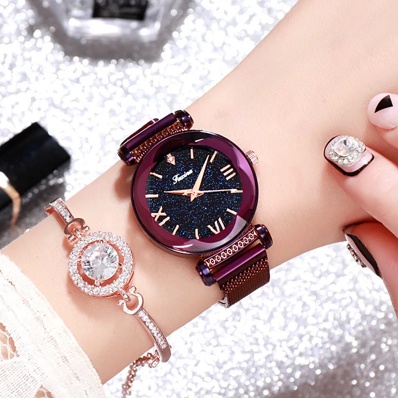 Round Dial Irregular Mirror Women's Watch