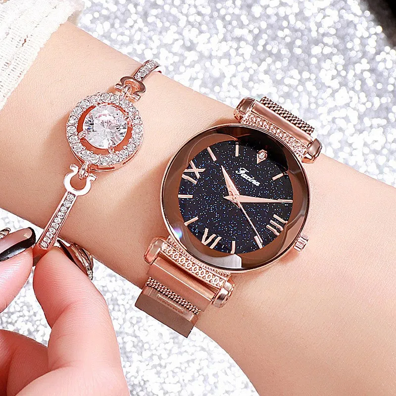 Round Dial Irregular Mirror Women's Watch