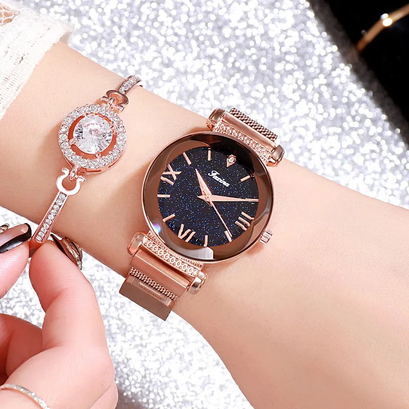 Round Dial Irregular Mirror Women's Watch