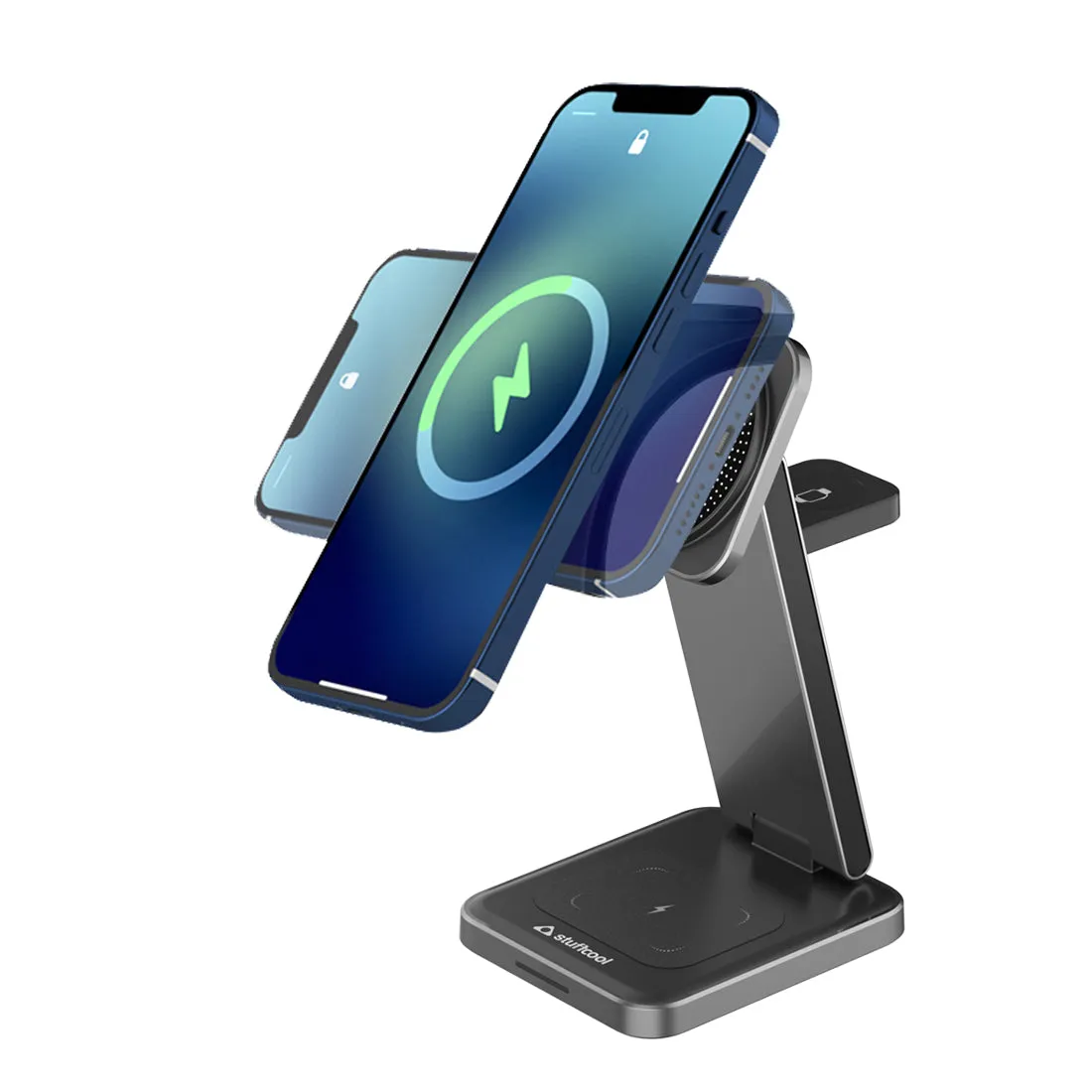 Rover 3 in 1 Foldable Aluminium Magnetic Wireless Charging Station