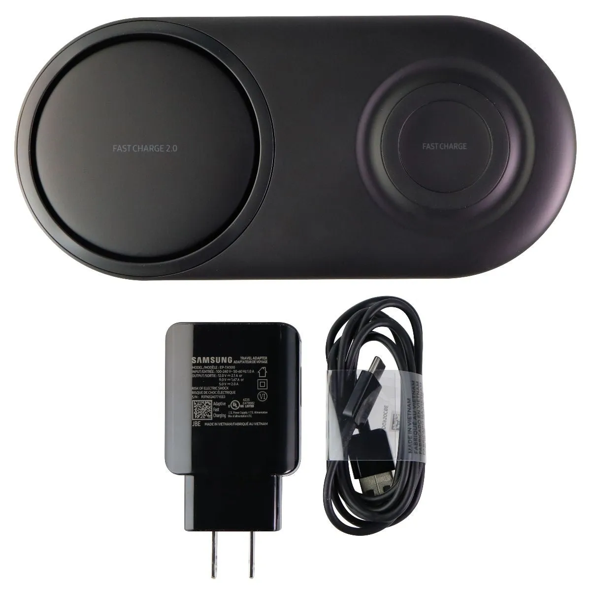 Samsung Duo 12W Qi Certified Fast Charge Wireless Charging Pad - Black EP-P5200