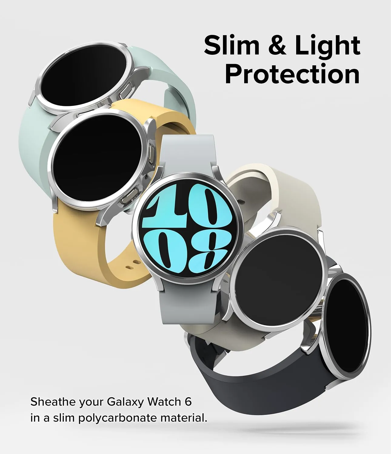 Samsung Galaxy Watch 6 44mm Case| Slim Series | Clear   Chrome