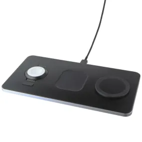 SATECHI Trio Wireless Charger With Magnetic Pad - Black (ST-X3TWCPM)