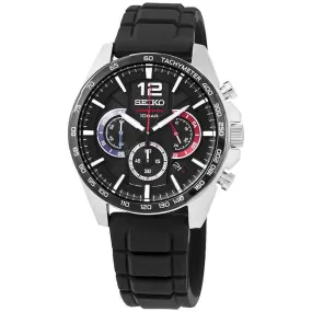 Seiko Essentials SSB347 Black multi-layered dial with Red and Blue Accents 10 ATM Water Resistant 43.9mm Men's Watch