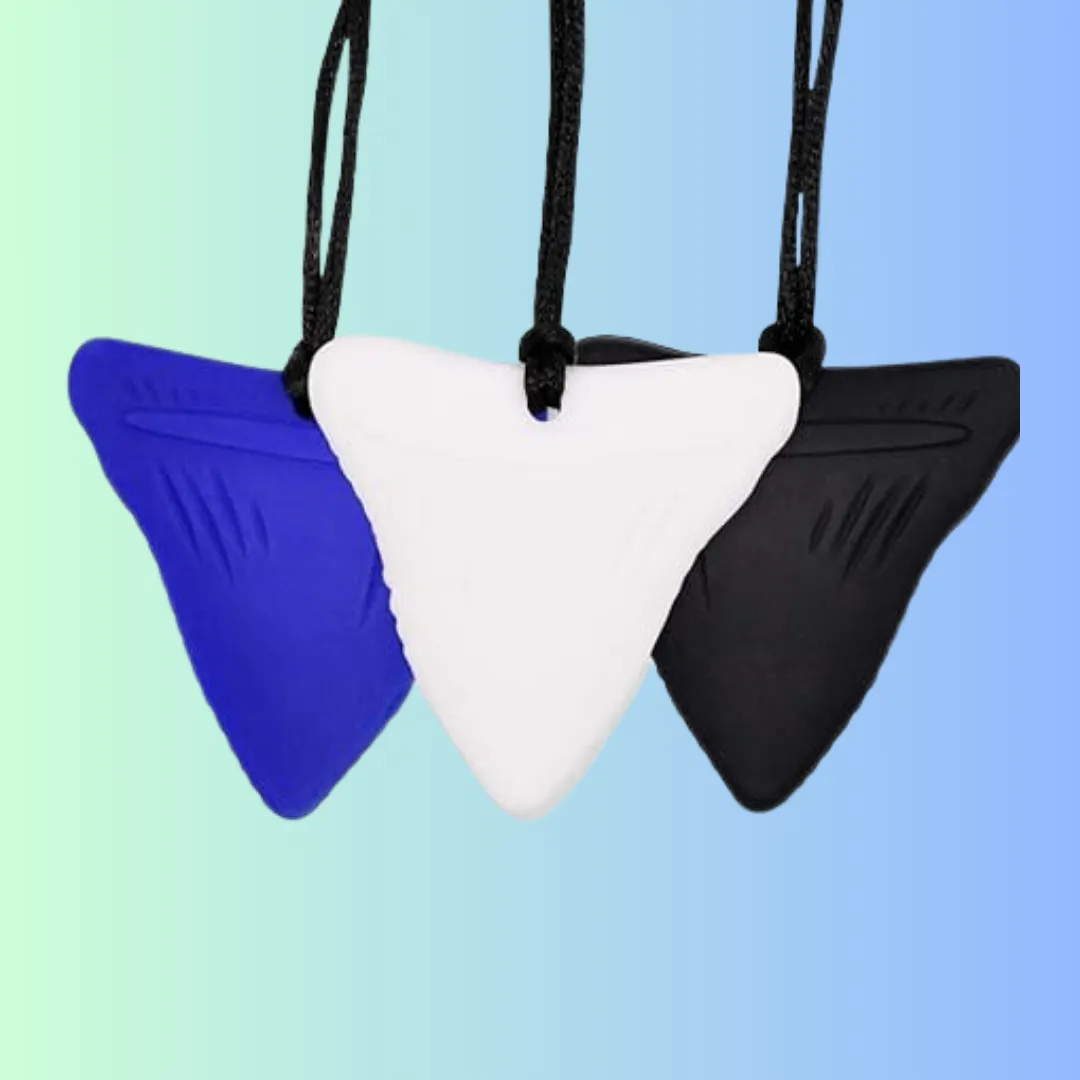 Shark Tooth Sensory Chew Necklace - Free Hygiene Case