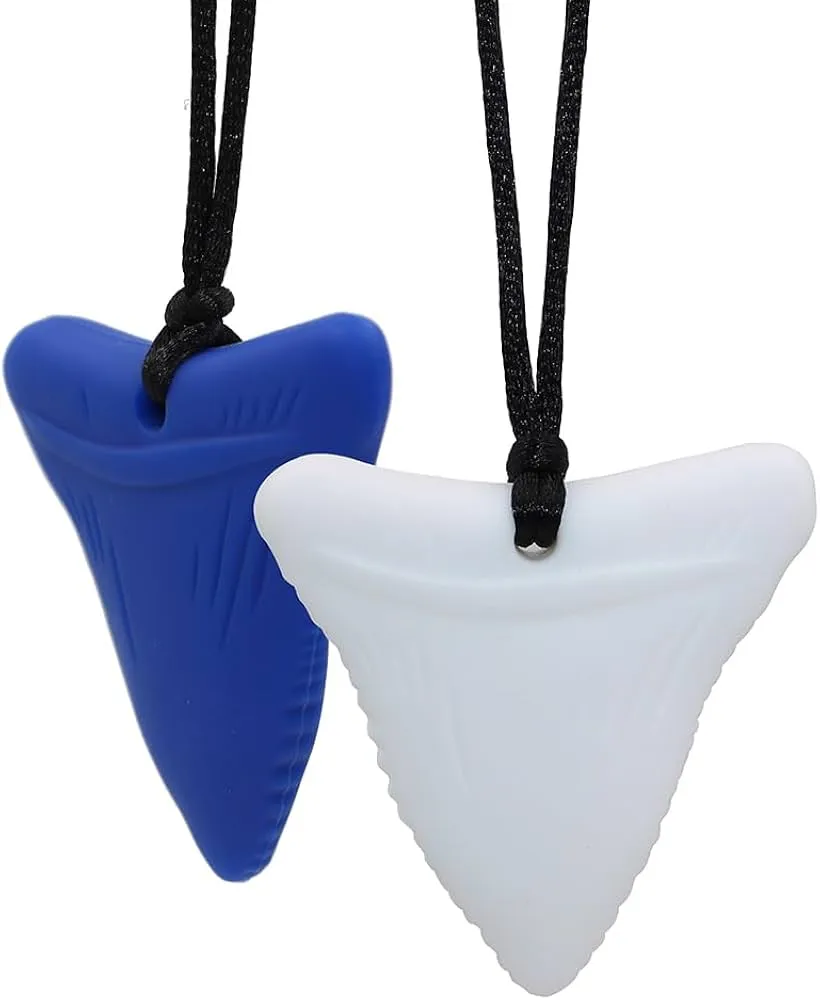 Shark Tooth Sensory Chew Necklace - Free Hygiene Case