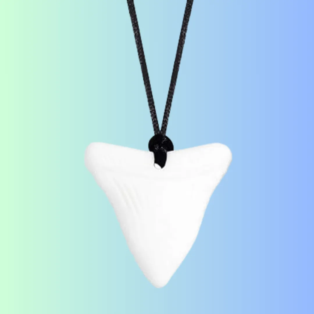 Shark Tooth Sensory Chew Necklace - Free Hygiene Case