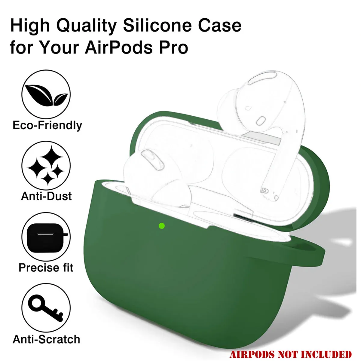 Silicone Case Cover for Airpods Pro (Army Green)