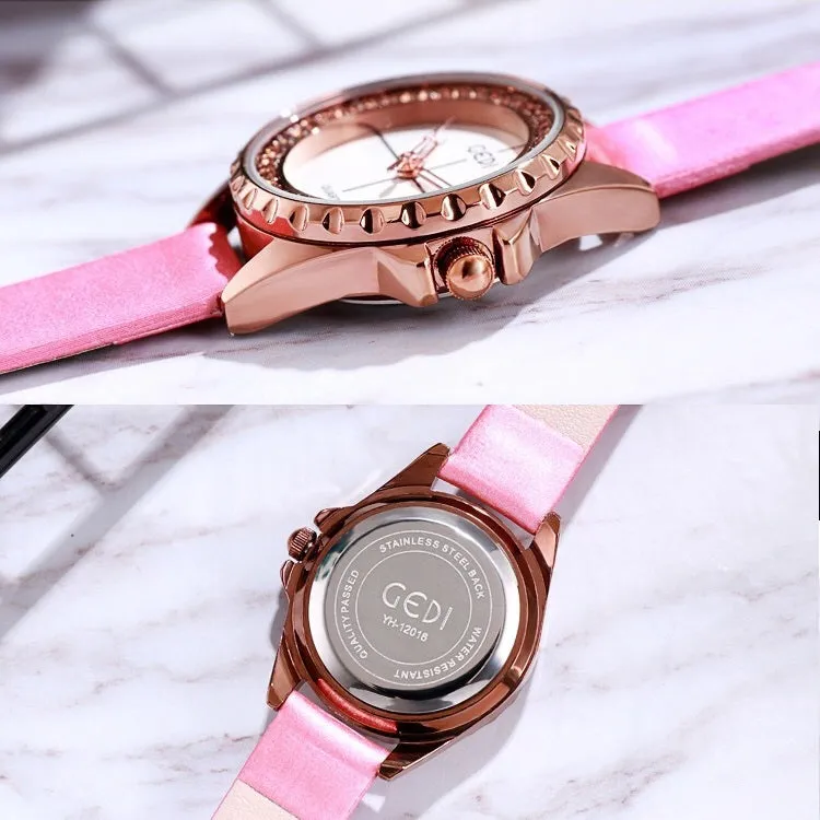 Simple Dial Diamond Frame Women's Watch