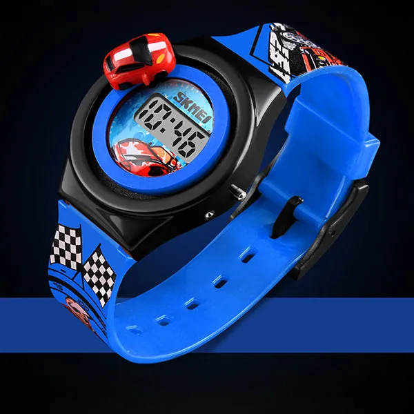 SKMEI Boys Digital Watch with Rotatable Car, 4 to 8 year olds