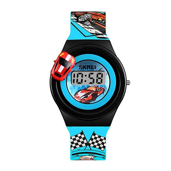 SKMEI Boys Digital Watch with Rotatable Car, 4 to 8 year olds