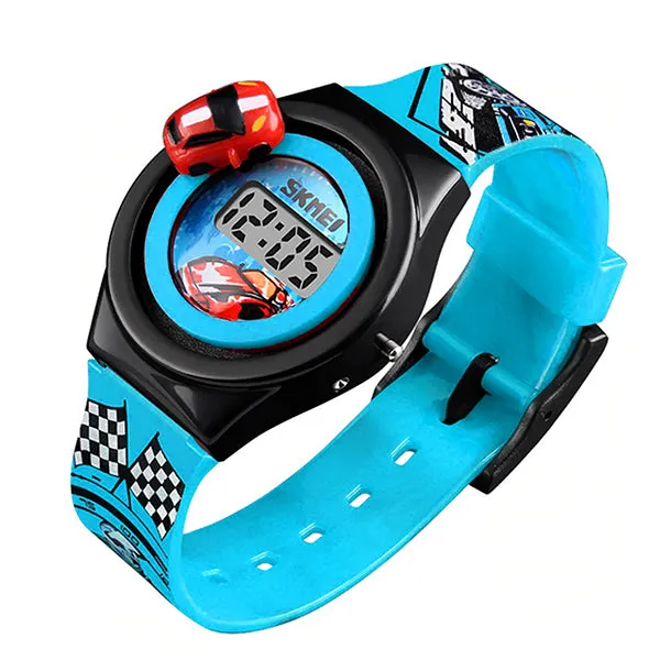 SKMEI Boys Digital Watch with Rotatable Car, 4 to 8 year olds