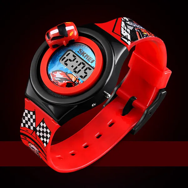 SKMEI Boys Digital Watch with Rotatable Car, 4 to 8 year olds