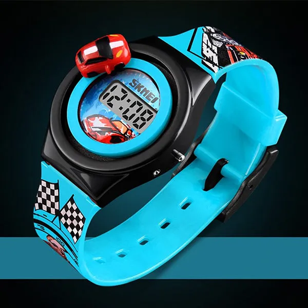 SKMEI Boys Digital Watch with Rotatable Car, 4 to 8 year olds