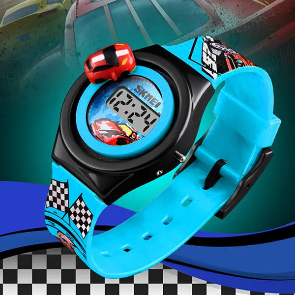 SKMEI Boys Digital Watch with Rotatable Car, 4 to 8 year olds