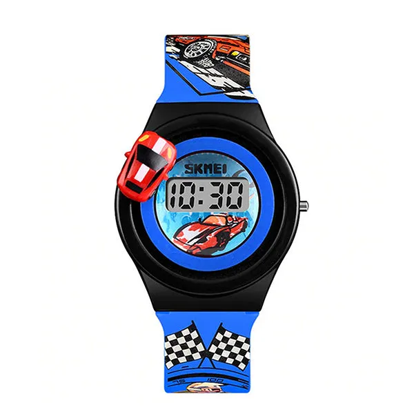 SKMEI Boys Digital Watch with Rotatable Car, 4 to 8 year olds