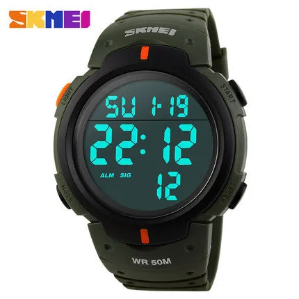 Skmei Luxury Brand Mens Sports Watches Dive 50m Digital LED Military Watch Men Fashion Casual Electronics Wristwatches Hot Clock