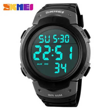 Skmei Luxury Brand Mens Sports Watches Dive 50m Digital LED Military Watch Men Fashion Casual Electronics Wristwatches Hot Clock