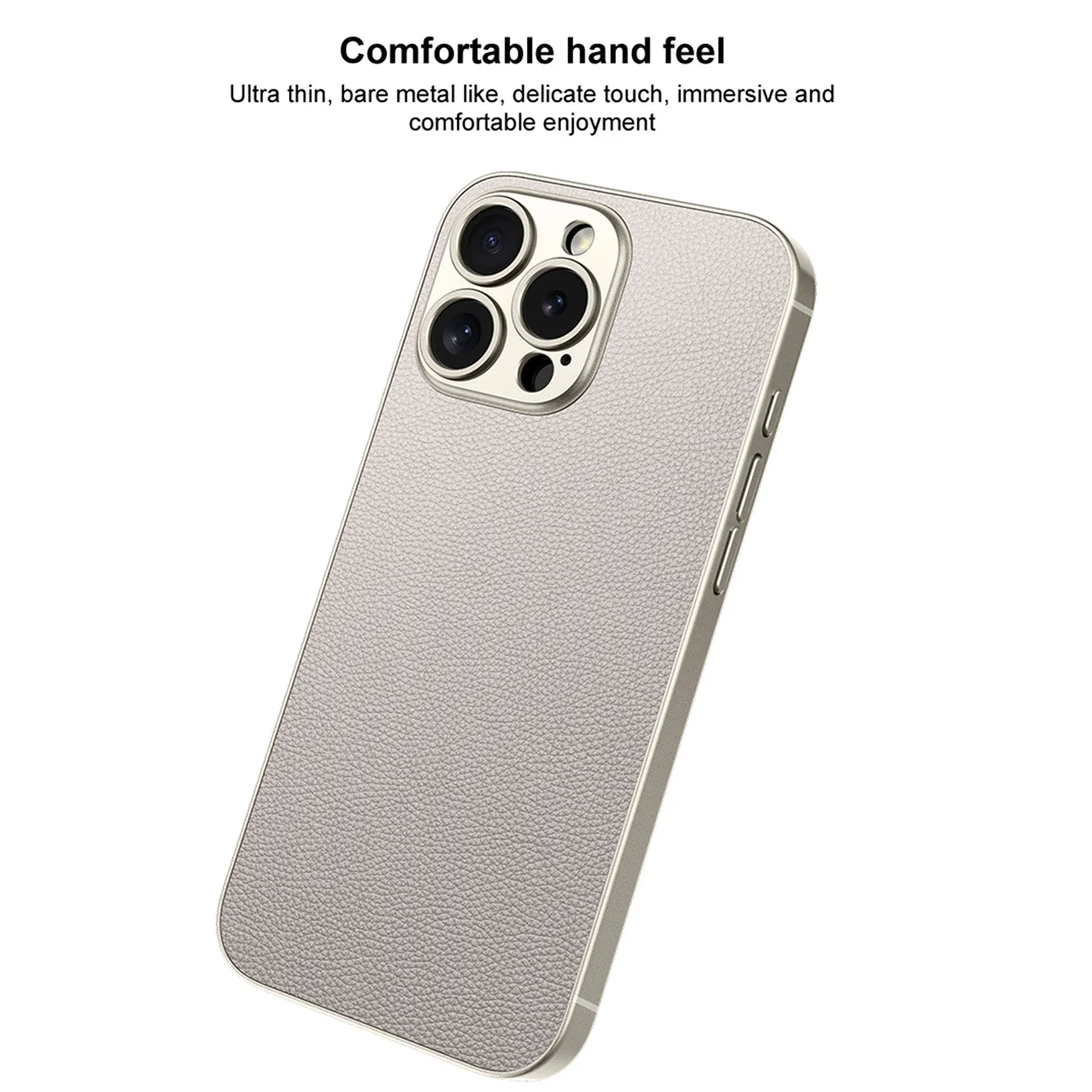 Sleek, minimalist Crafted with a metallic-painted PU Leather Phone Case For IPhone