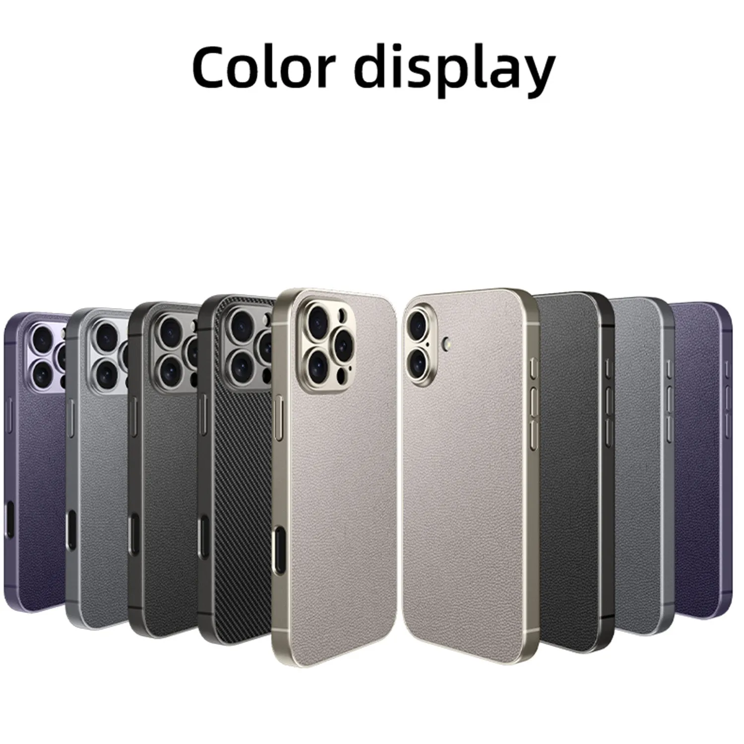 Sleek, minimalist Crafted with a metallic-painted PU Leather Phone Case For IPhone