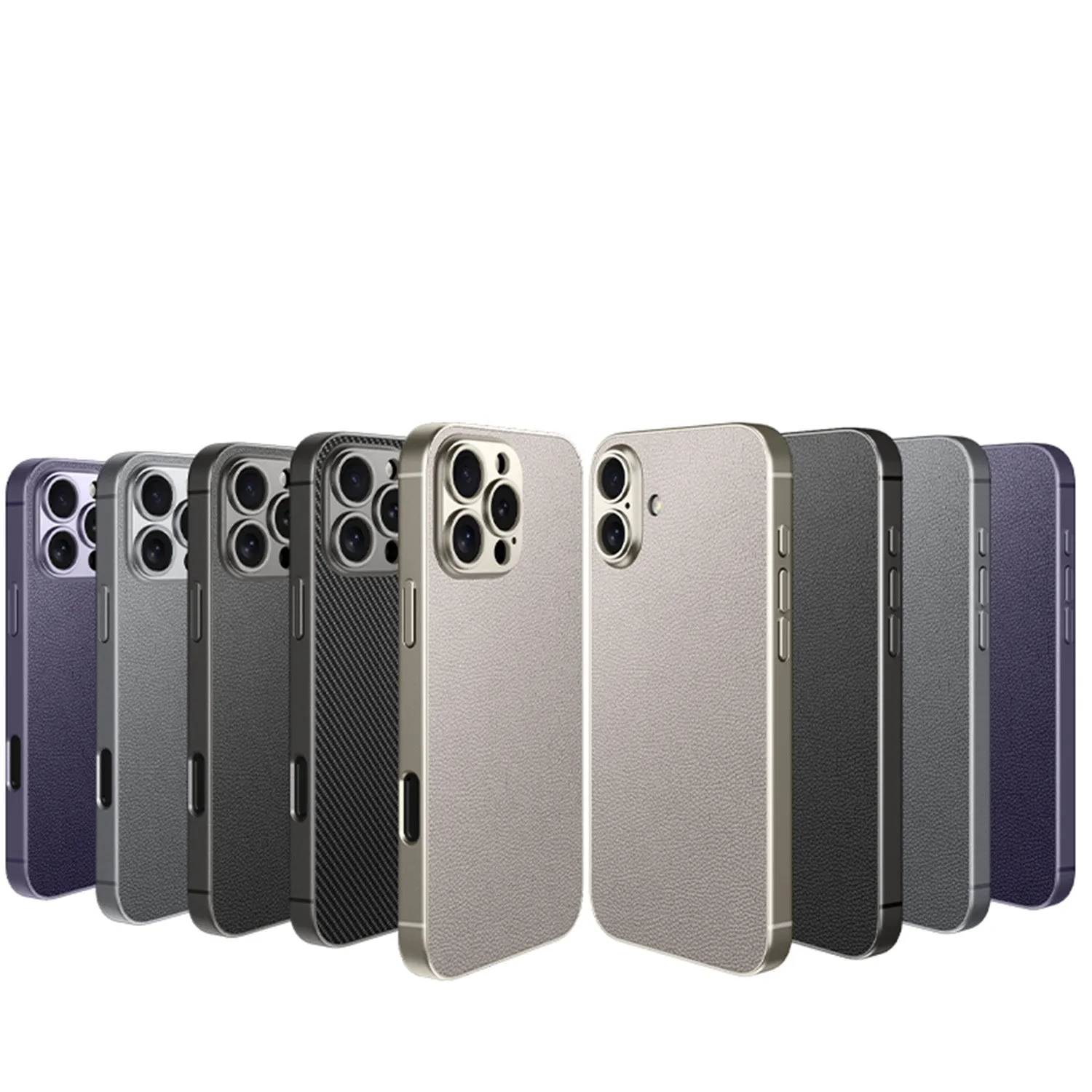 Sleek, minimalist Crafted with a metallic-painted PU Leather Phone Case For IPhone