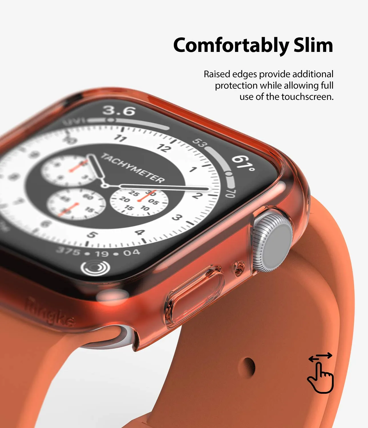 Slim Case Compatible with Apple Watch Series 6 / 5 / 4 / SE 40mm - Clear & Coral (2 Pack)