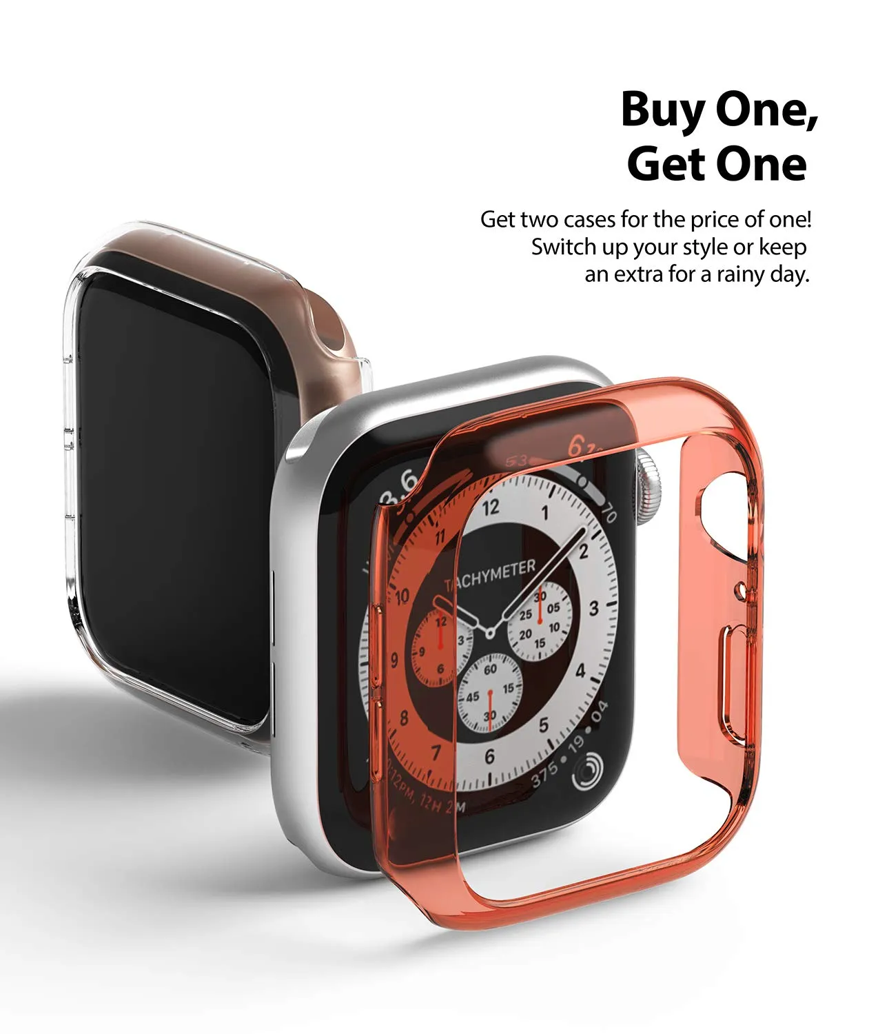 Slim Case Compatible with Apple Watch Series 6 / 5 / 4 / SE 40mm - Clear & Coral (2 Pack)