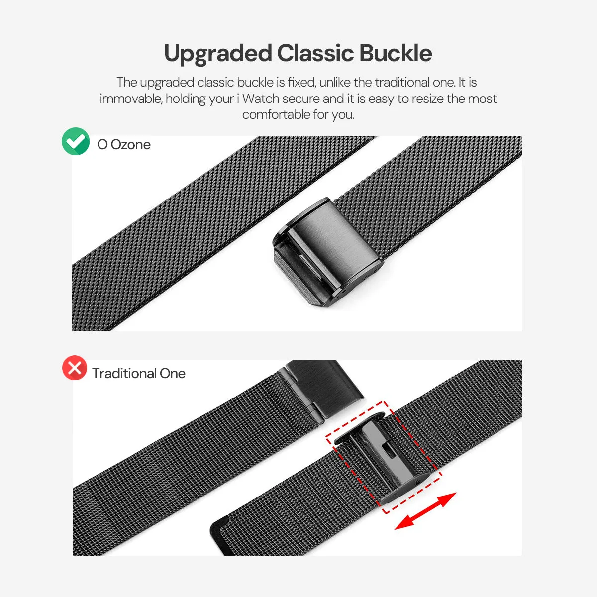 Slim Milanese Apple Watch Strap | Apple Watch Series 10 | Ultra 2 | 8 Ultra | 9 | 8 | 7 | 6 |Black