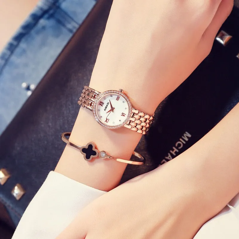 Small&Simple Diamond-inlaid Women's Watch