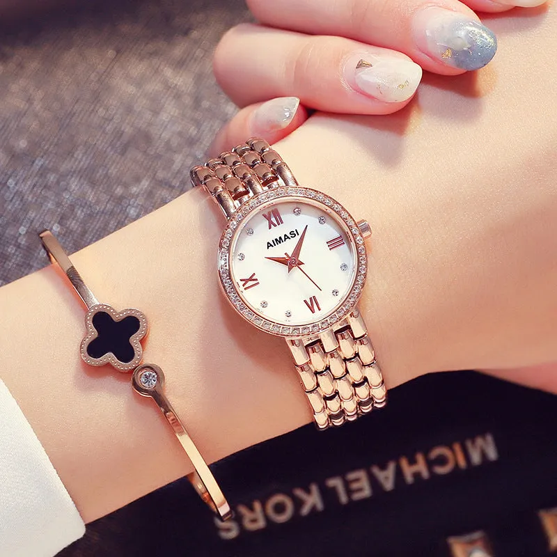 Small&Simple Diamond-inlaid Women's Watch