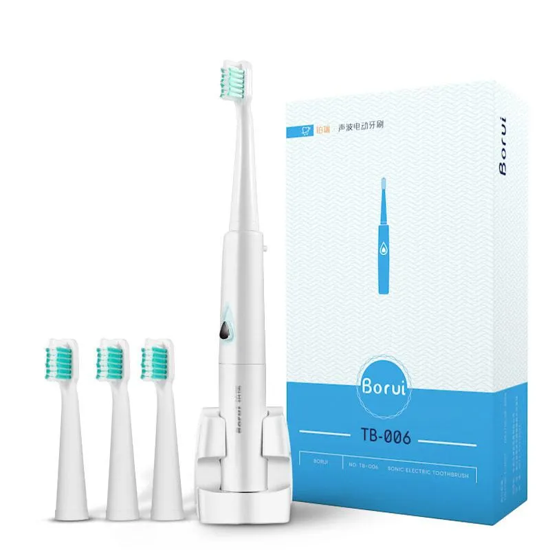 Sonic Electric Toothbrush Adult Oral Hygiene Wireless Rechargeable Ultrasonic Tooth Brush With 3 Replacement Brush Heads