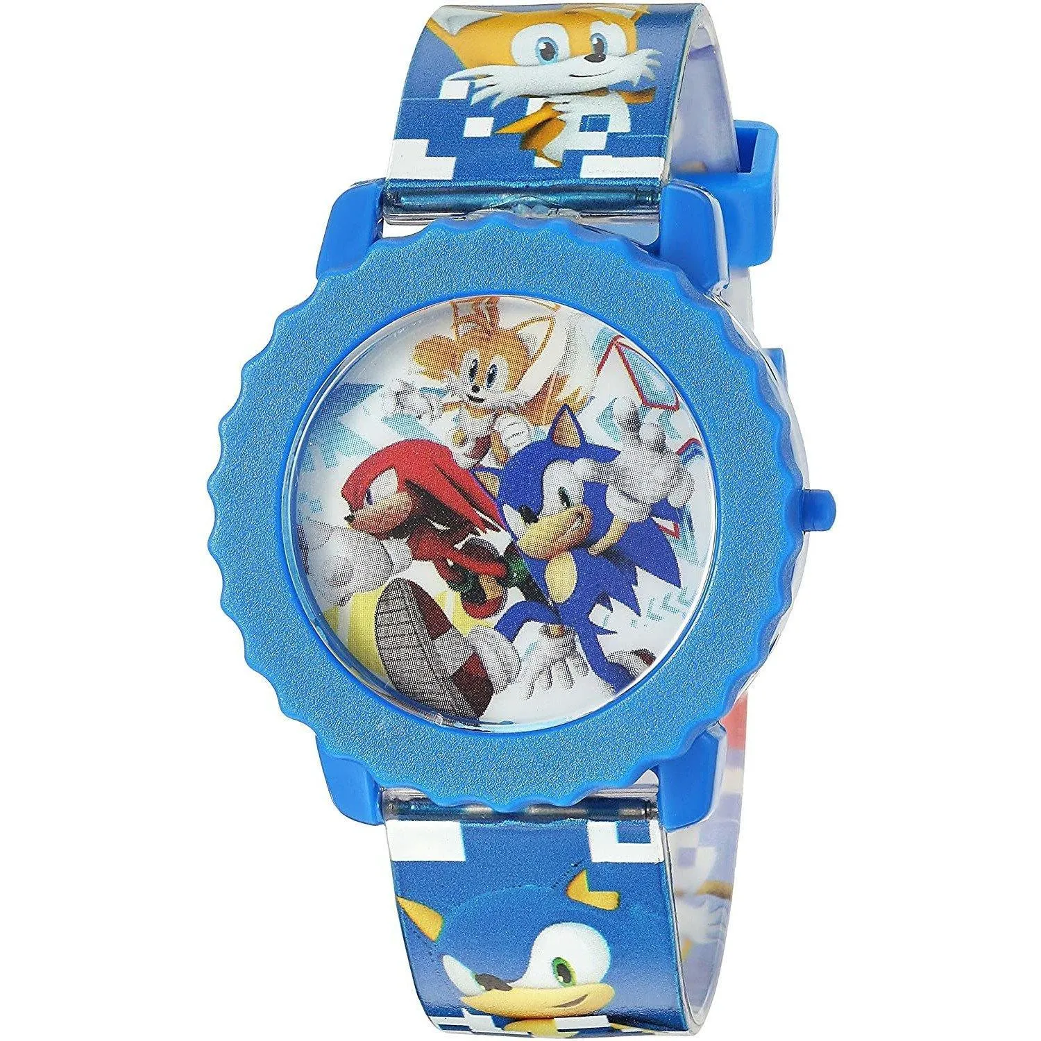 Sonic the Hedgehog Kid's Quartz Watch with Plastic Strap, Blue, (Model: SNC4028)