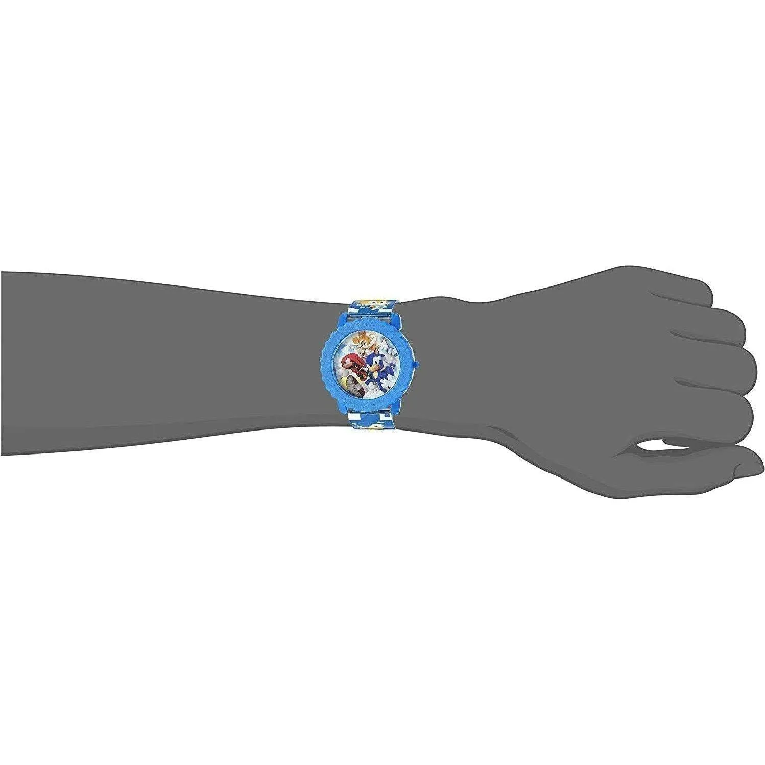 Sonic the Hedgehog Kid's Quartz Watch with Plastic Strap, Blue, (Model: SNC4028)