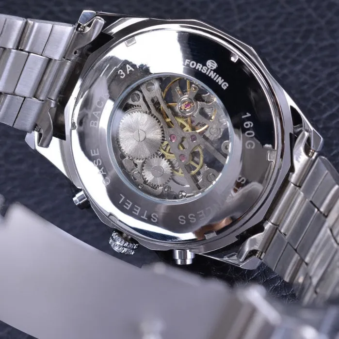 Stainless Steel Waterproof Mens Skeleton Watches