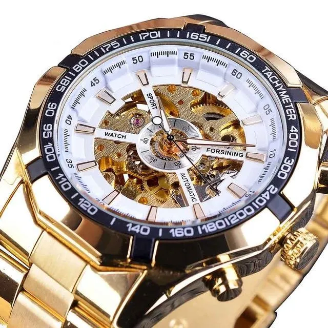 Stainless Steel Waterproof Mens Skeleton Watches