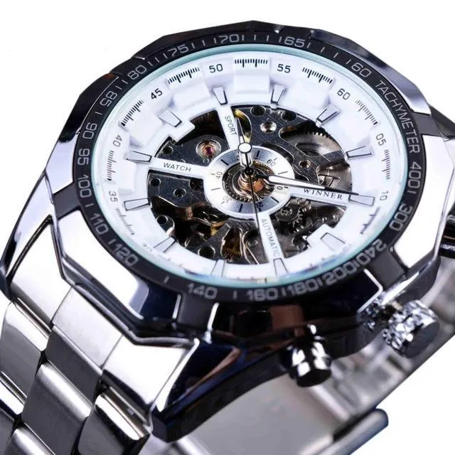 Stainless Steel Waterproof Mens Skeleton Watches